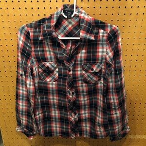 Forever 21 Plaid Button Up Shirt Top